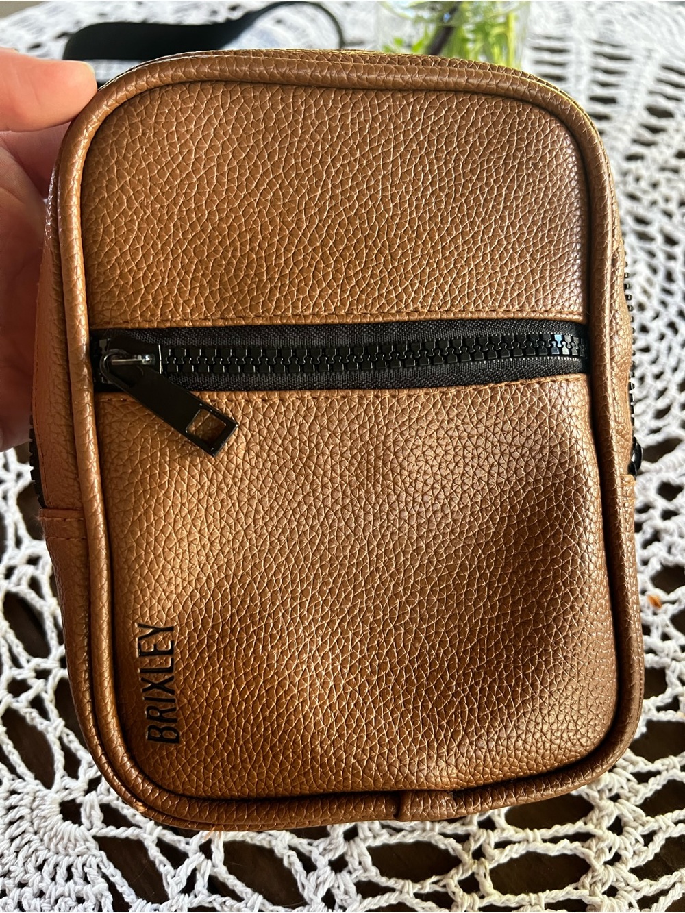 Brixley Brown/Tan Leather Crossbody Sling